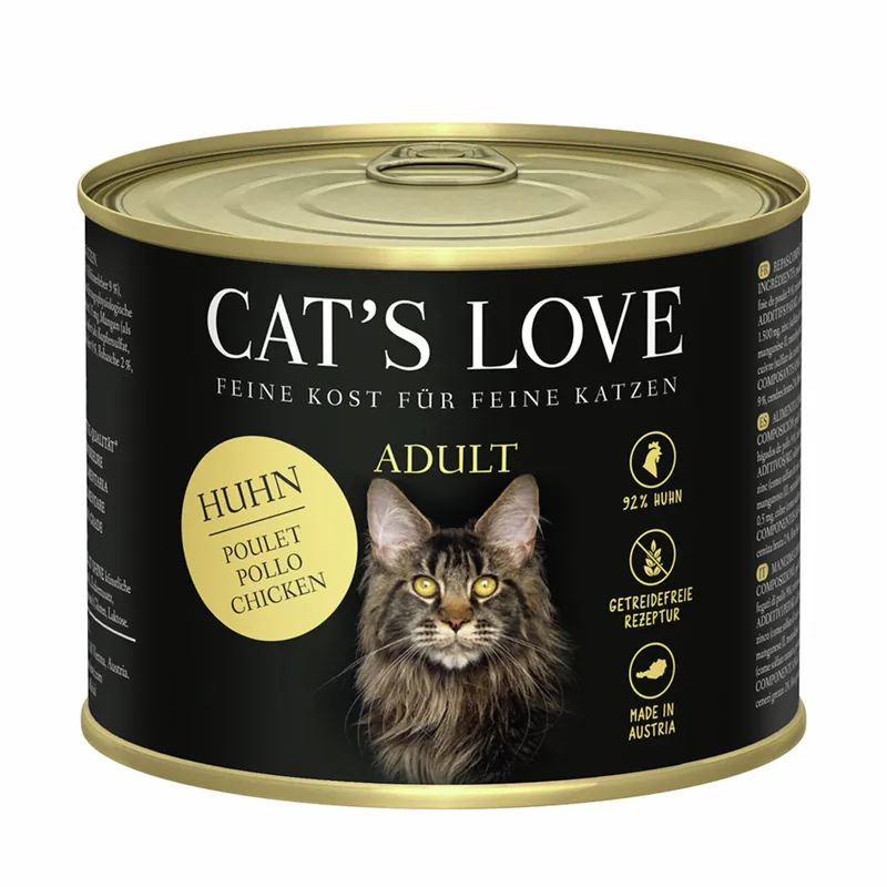Sparpaket 24 x 200 g Cat's Love Adult Huhn Pur Katzen Nassfutter Preis Gesenkt